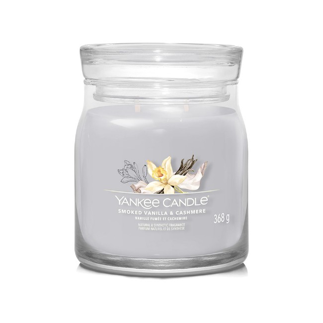 Yankee Candle Signature Candela in Giara Media Smoked Vanilla & Cashmere 50 Ore