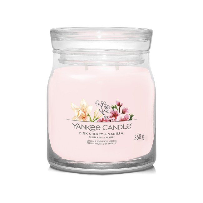 Yankee Candle Signature Candela in Giara Media Pink Cherry & Vanilla 50 Ore