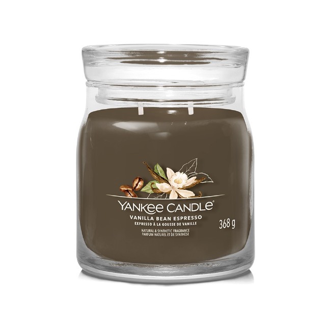 Yankee Candle Signature Candela in Giara Media Vanilla Bean Espresso 50 Ore