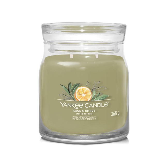 Yankee Candle Signature Candela in Giara Media Sage & Citrus 50 Ore