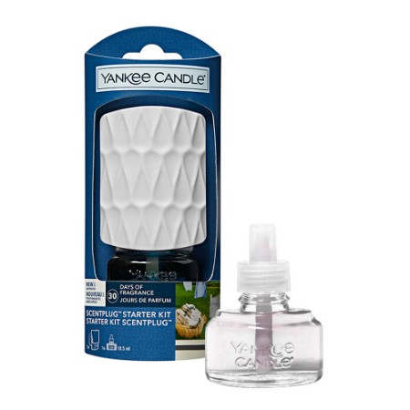 Yankee Candle Diffusore Elettrico Scent Plug Organic Pattern con Fragranza Clean Cotton 30 giorni