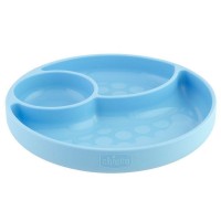 Chicco Piatto in Silicone con Ventosa - Blu