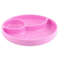 Chicco Piatto in Silicone con Ventosa - Rosa