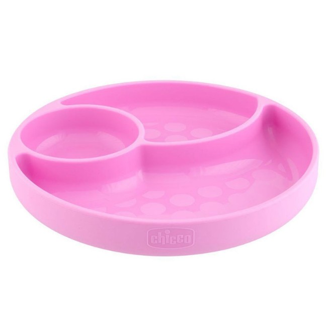 Chicco Piatto in Silicone con Ventosa - Rosa