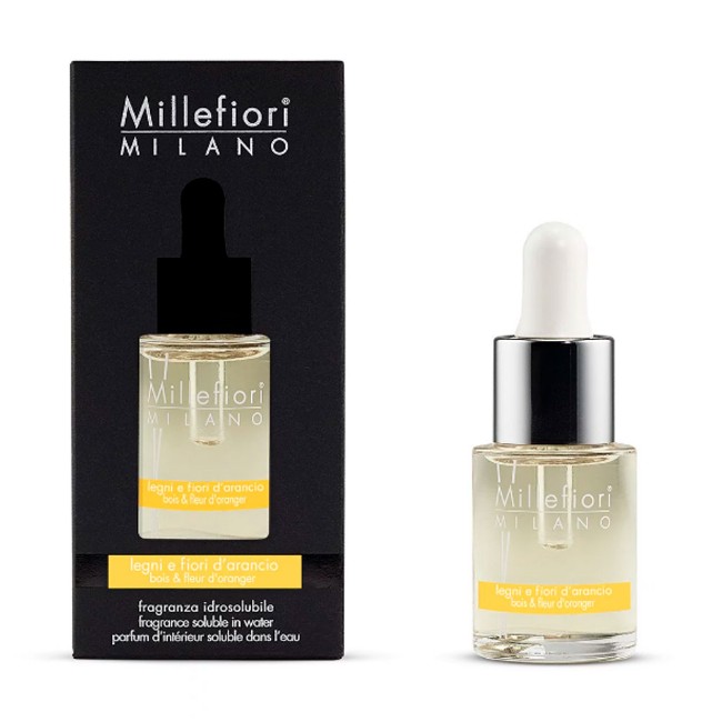 Millefiori Ricarica per Diffusore ad Ultrasuoni Fragranza Idrosolubile Legni e Fiori d'Arancio 15 ml