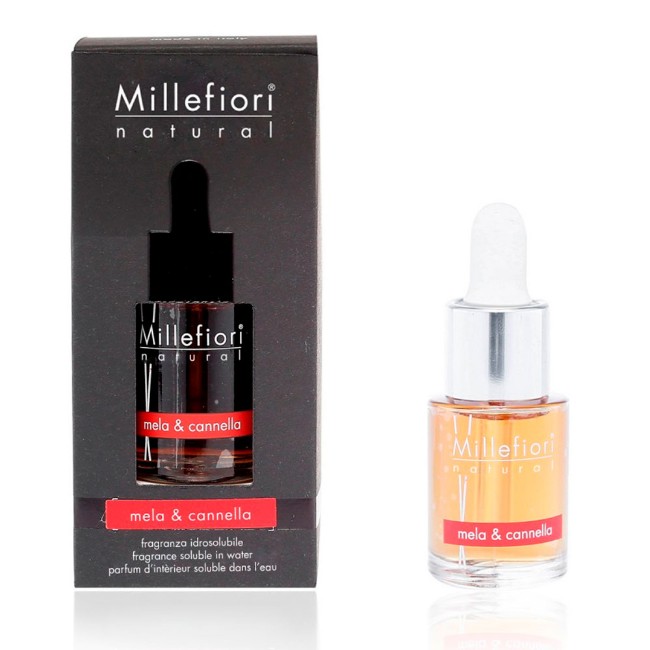 Millefiori Ricarica per Diffusore ad Ultrasuoni Fragranza Idrosolubile Mela e Cannella 15 ml