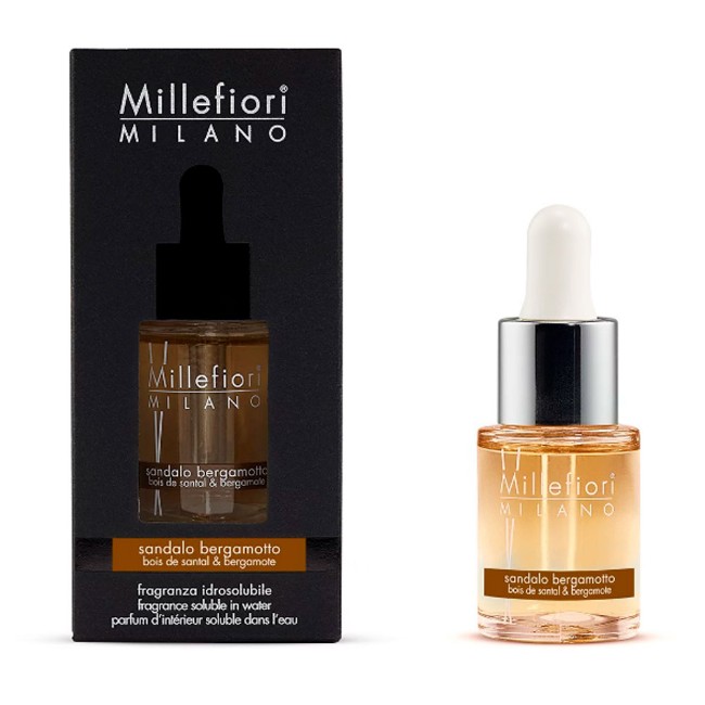 Millefiori Ricarica per Diffusore ad Ultrasuoni Fragranza Idrosolubile Sandalo Bergamotto 15 ml
