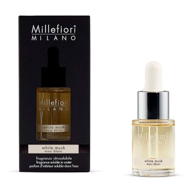 Millefiori Ricarica per Diffusore ad Ultrasuoni Fragranza Idrosolubile White Musk 15 ml