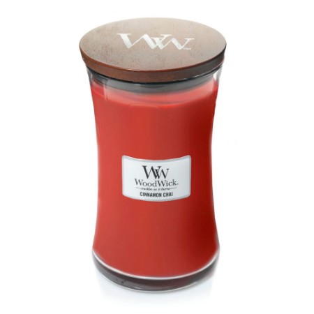 Woodwick Candela Grande con Stoppino Scoppiettante Cinnamon Chai 130 Ore