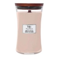 Woodwick Candela Grande con Stoppino Scoppiettante Vanilla and Sea Salt 130 Ore