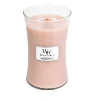 Woodwick Candela Grande con Stoppino Scoppiettante Vanilla and Sea Salt 130 Ore