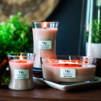 Woodwick Candela Grande con Stoppino Scoppiettante Vanilla and Sea Salt 130 Ore