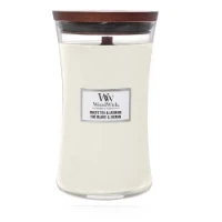 Candela Profumata Woodwick Con Stoppino Scoppiettante - Teak Bianco, 50 Ore