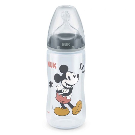 Nuk Biberon First Choice Plus Disney Mickey Mouse in Polipropilene con Controllo della Temperatura, 6-18m, 300ml