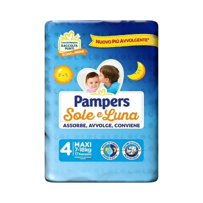 Pampers Pannolini Sole e Luna Maxi 4, 17 pezzi di Pampers