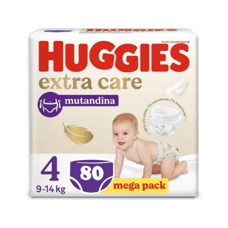 Pannolini Mutandina Extra Care 4 Mega Pack - 80 pezzi Huggies
