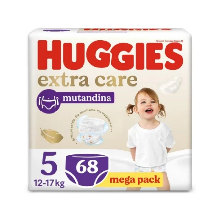 Huggies Pannolini Mutandina Extra Care 5 Mega Pack - 68 pezzi