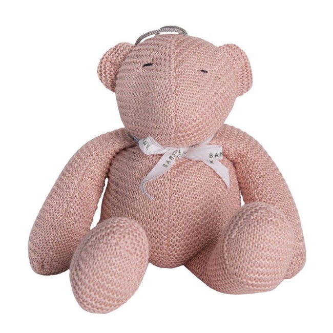 Bamboom Carillon Orso a Maglia, Cuscino Musicale in Bambù - Pink