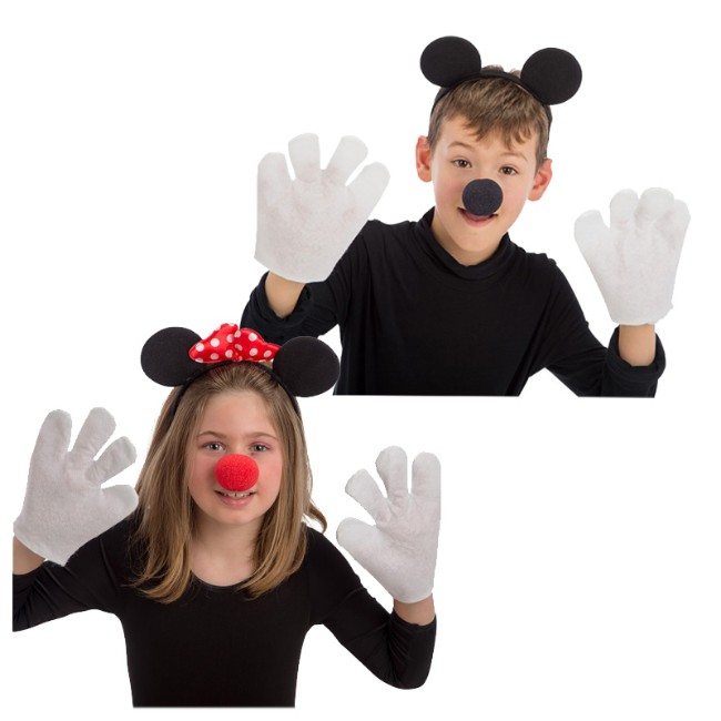 Costume Orecchie Minnie Mouse - Cerchietto E Guanti Bianchi, 2 Pezzi Per Carnevale - Foto 5