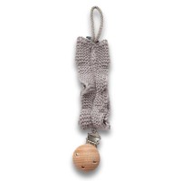 Bamboom Portaciuccio a maglia con Clip in Legno - Warm Grey