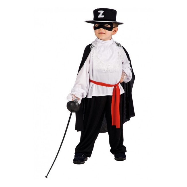 Costume Zorro Bambino vestito Carnevale mantello, maschera, cappello