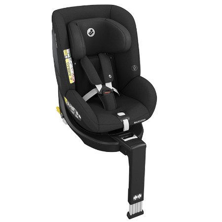 Maxi-Cosi Seggiolino Auto Mica Eco R129 i-Size in Tessuto Traspirante, Base Girevole integrata, 61-105cm - Authentic Black