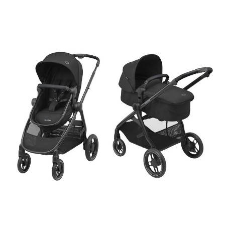 qMaxi-Cosi Passeggino 2in1 Zalia3 Trasformabile da Navicella a Seduta Passeggino max 22kg - Essential Black