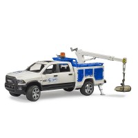Bruder RAM 2500 Service Truck con Gru e Lampeggiante 02509