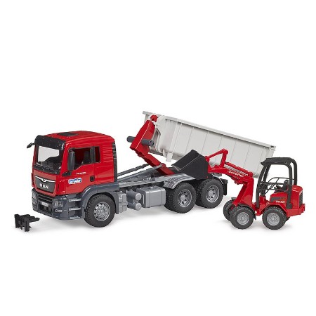 Bruder Camion MAN TGS con Container Scarrabile e Pala Caricatrice Schaffer 03767