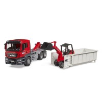 Bruder Camion MAN TGS con Container Scarrabile e Pala Caricatrice Schaffer 03767