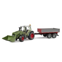 Bruder Trattore Fendt Vario 211 con Benna e Rimorchio 02182 riproduzione fedele all'originale e dettagli realistici.