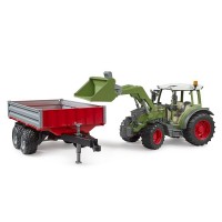Bruder Trattore Fendt Vario 211 con Benna e Rimorchio 02182 riproduzione fedele all'originale e dettagli realistici.