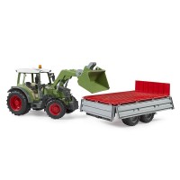 Bruder Trattore Fendt Vario 211 con Benna e Rimorchio 02182 riproduzione fedele all'originale e dettagli realistici.
