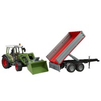 Bruder Trattore Fendt Vario 211 con Benna e Rimorchio 02182 riproduzione fedele all'originale e dettagli realistici.
