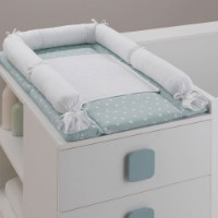 Erbesi Fasciatoio Morbido per Lettino Easy in Tessuto Imbottito - Bianco Verde