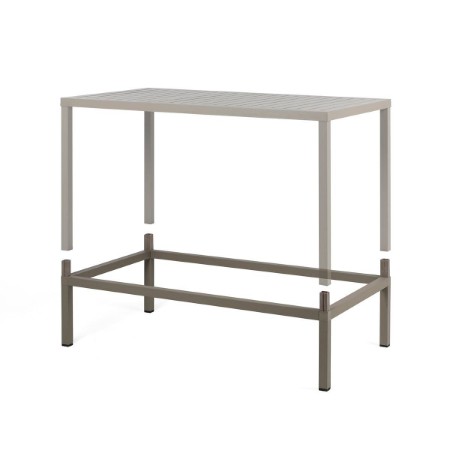 Sistema di rialzo Kit Cube 120x70 High per tavolo Cube 120x70 in alluminio color Tortora