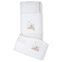 Foppapedretti Completo Piumone Pikkoletto Dolcestella con Paracolpi e Federa Cuscino - Tortora