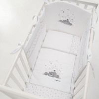 Foppapedretti Completo Piumone Pikkoletto Dolcestella con Paracolpi e Federa Cuscino - Bianco