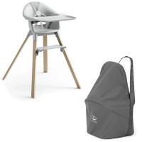 Stokke Seggiolone Pappa Clikk con Vassoio, Baby Set e Borsa Viaggio - Grigio