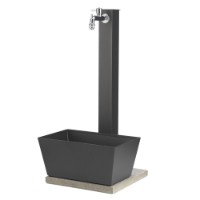 Belfer Fontana in Metallo con Vaschetta Rettangolare e Base in Cemento 40 x40 cm 42QVR Antracite