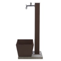 Belfer Fontana in Metallo con Vaschetta Rettangolare e Base in Cemento 40 x40 cm 42QVR Ruggine