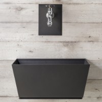 Fontana in metallo a parete con vasca rettangolare antracite 42PRQ