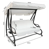 Dondolo 3 Posti Trasformabile in Letto 200 x 120 x 164 cm	