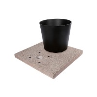 Belfer Base in Graniglia di Cemento completa di Vaschetta Verniciata con Piletta di Scarico per Fontane con Ghiera Grande - Antracite