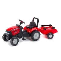 Falk Trattore a Pedali Case IH con Rimorchio