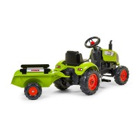 Falk Trattore Claas con Rimorchio e Cofano Apribile