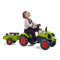 Falk Trattore Claas con Rimorchio e Cofano Apribile