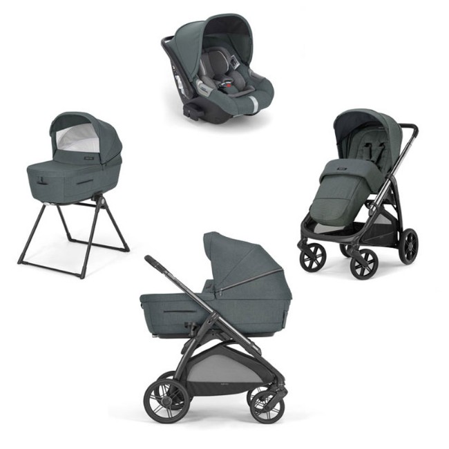 Inglesina System Quattro Aptica con Passeggino, Navicella, Stand Up e Seggiolino Auto Cab - Emerald Green