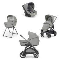 Inglesina System Quattro Aptica con Passeggino, Navicella, Stand Up e Seggiolino Auto Cab - Satin Grey