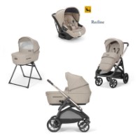 Inglesina System Quattro Aptica con Passeggino, Navicella, Stand Up e Seggiolino Auto Darwin Recline i-Size - Pashimina Beige